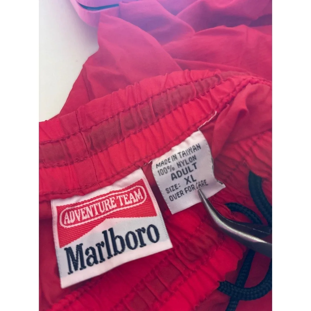 VTG 90s Marlboro Nylon‎ Jogger track pants Red Mens XL essential Streetwear